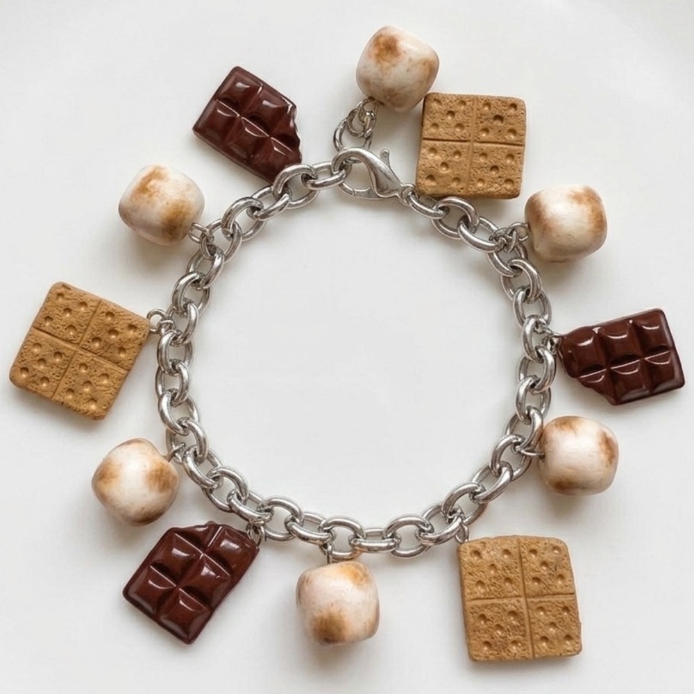 NWT S'mores Charm Bracelet - Adjustable Fit - Handmade